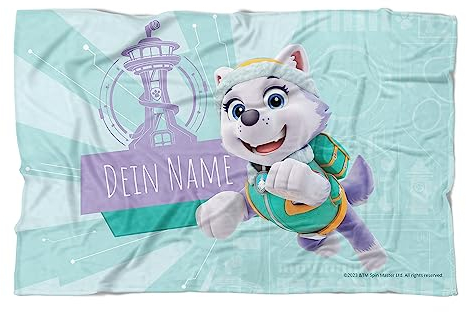 PICANOVA PAW Patrol Everest Handtuch mit Name 140x90cm – Hochwertiges Bedrucktes Handtuch – Blickfang-Strandtuch Aus Hautfreundlichem Frottee – Badetuch mit Text Individuell Bedruckt
