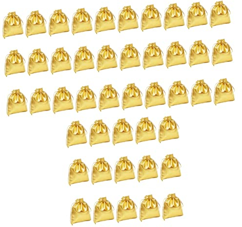 SOLUSTRE 300 Stk Kleine Geschenktüte Kleine Organzasäckchen Goldene Geschenktüten Mit Kordelzug Satin-gold-geschenkbeutel Mindest Geschenkverpackungsbeutel Partytüten Bilden Stoff Schmuck