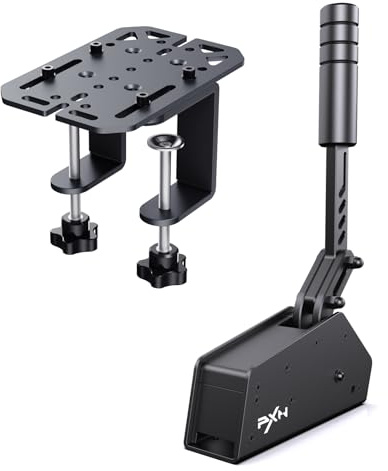 PXN HB S PC Handbrake for Sim Racing (Windows 7/8/10/11) | 16-Bit Hall Sensor, Alloy Construction, Adjustable Force, Stroke & Orientation, Replaceable Spring & Damping, Desk Clamp