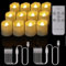 BOWKA 12 Stück Wiederaufladbar LED Teelichter mit Fernbedienung Timer Wasserdichte Flammenlose Flackernde Dimmbare Kerzen mit USB Kabel für Weihnachten Hochzeit Party Hause Deko (Warmweiß,12er)