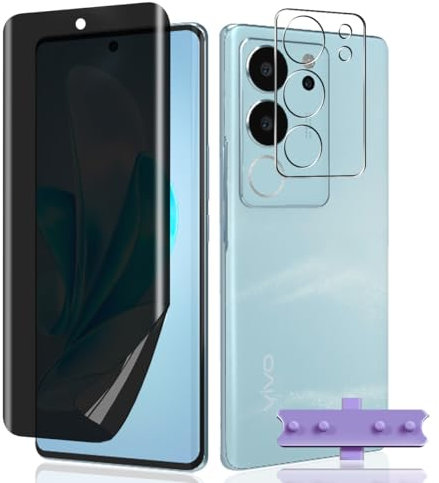 Teenrpov [1+1 Stück Schutzfolie für Vivo V29 Sichtschut Weich TPU Folie + Vivo V29 Kamera Schutzglas, Vivo V29 Anti-Spy Privatsphäre Weich TPU Kratzfest