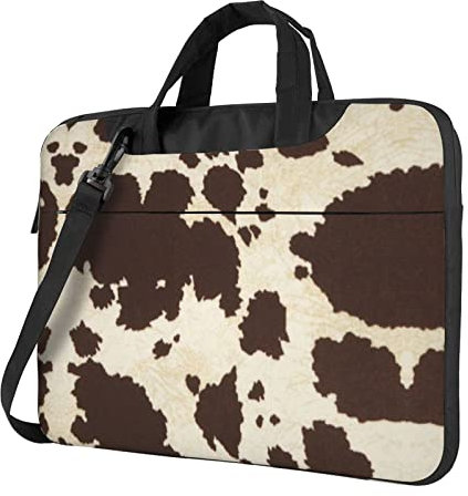 Stilvolle Laptoptasche mit Kuhfell-Druck, lebendiges Design, ultimativer Schutz für Ihren Laptop, Schwarz , 13 inch