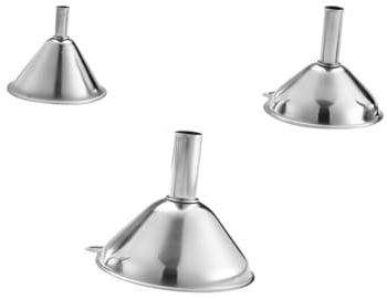 Milisten 3pcs Flask Small Kitchen Funnel Funnels for Househeld Small Funnels Oil Funnels Strainer Funnel Heart Cake Pan Funnel Cake Mix Jar Funnel Stainless Steel Three Piece Suit