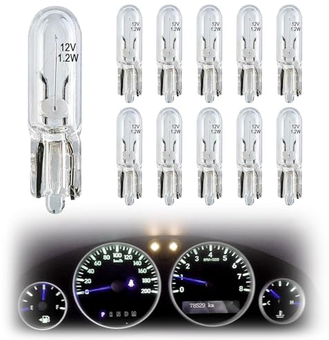 Lot de 10 ampoules T5 286 pour tableau de bord de voiture 12 V 1,2 W W2 x 4,6 D