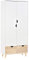 HOMCOM Armoire de Rangement Design scandinave - Armoire de Chambre - Placard 2 Portes avec penderie et étagère - 2 tiroirs coulissants - Panneaux Particules Blanc chêne Clair