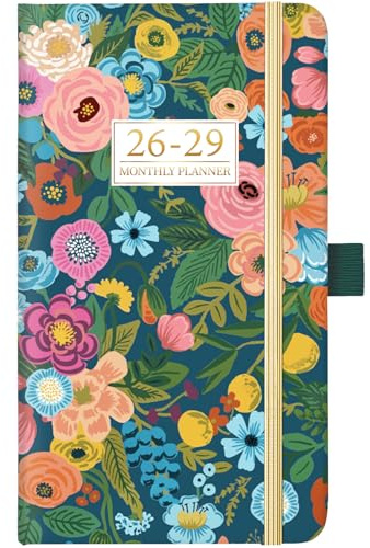 Taschenkalender 2026-2029 - 3 Jahre Monatsplaner 2026-2029 | Jul. 2026 - Jun. 2029, 16 x 9,4 cm, Taschenplaner 2026-2029 mit Gummizugverschluss