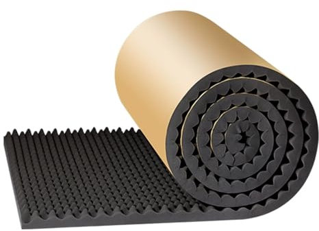 Wasserdicht Schallschutzmatte, Selbstklebende Dämmschaummatte, Schalldämmung Schaumstoff für Aufnahmestudio, KTV, Klimaanlagenrohre und Abwasserrohre(95 x 95 cm TK 30 mm)