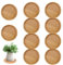 BEAHING Soucoupes en Pot de Plantes 10pcs 2,4 Pouces de Bambou Rond Sauce de Plantes Plate-Tache de Plante Poux de Fleurs Plateaux Goutte
