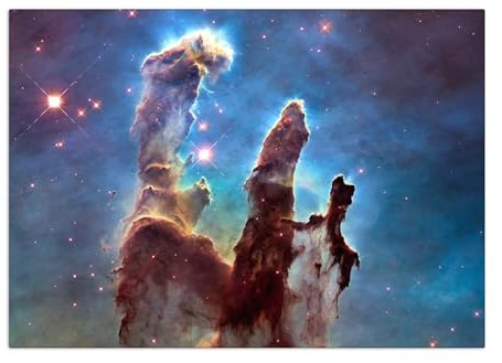 Displate NASA Metallposter NASA Poster Zimmer Poster NASA Merch Zimmer Plakat wandbilder deko NASA Bilder Poster NASA Deko - James Webb Telescope Photos - Webb's Pillars of Creation Poster 67,5x48cm