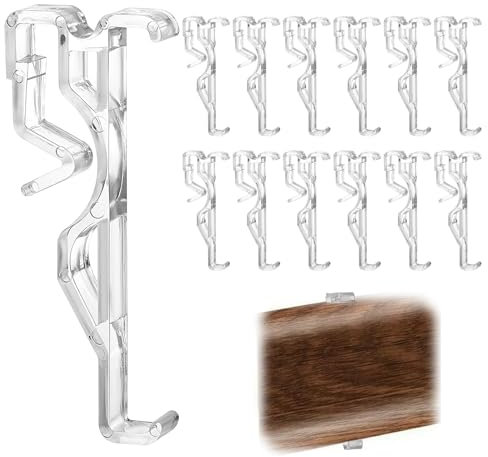 Ymapinc 12Pcs 2.5 Inch Clear Valance Clips for Blinds, Hidden Mini Blind Brackets Replacement Horizontal Clips for Home Window Shop Office (Transparent Plastic)