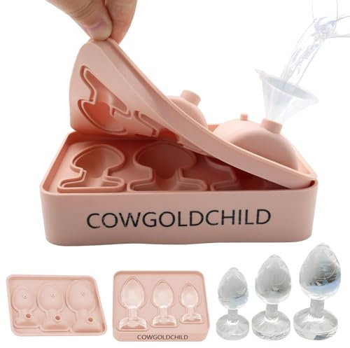 CowGoldChild Eiswürfelform Silikon mit Deckel - Eiswürfelbehälter Ice Cube Tray Silikonform Eiswürfel Lustig Gefrierform Lustige Whiskey Kaffee Cocktail Partygeschenke für Erwachsene