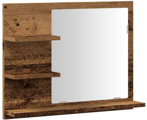 Genérico Wenjingqi-856255 Badezimmerspiegel, antikes Holz, 60 x 10,5 x 45 cm