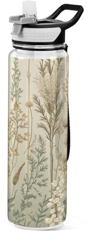 Ewusp Borraccia sportiva vintage con cannuccia e coperchio, 1000 ml, a prova di perdite, riutilizzabile, in Tritan, senza BPA, per palestra, fitness, attività all'aperto, ciclismo, scuola e ufficio