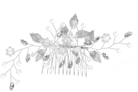 Accessori per Capelli da Sposa, Fiore Vite per Capelli da Strass Sposa, Accessorio per Capelli Fascia, con Fiore di Vite perla Decorazioni Capelli Sposa