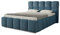 AGMAT-FURNITURE POLSTERBETT Luna mit Kopfteil, 140 x 200 cm, Doppelbett mit Bettkasten und Lattenrost aus Metall, Boucle Stoff: Blau