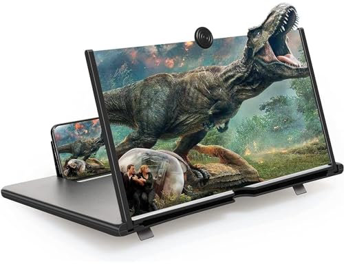 Boffett Lupa para móvil 16 Pulgadas,Amplificador de Pantalla para movil, 3D HD Plegable Amplificador de Pantalla para Ver vídeos de películas, para con Todos los Smartphones (Negro)