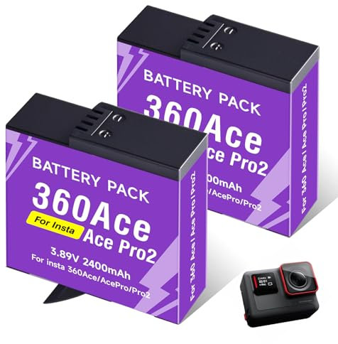 CITYORK Batteria di ricambio da 2400 mAh per fotocamera Insta 360 Ace / 360 Ace Pro / 360 Ace Pro 2, batteria ricaricabile, accessori per fotocamera sportiva, lunga durata, durata