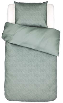 ESSENZA Bettwäsche Felipa Dusty Green, 135x200 cm + 1x 80x80 cm - 100% Bambus 300TC - Jacquard