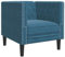 ULUYYUC Couch Sessel Couch Klein Wohnzimmer Lounge Sofa Outdoor - Chesterfield-Sessel Blau Samt für Balkon Schlafzimmer Jugendzimmer Küche