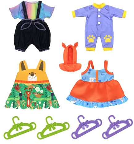 Baby Puppe Kleidung Kompatibel mit Baby neu geboren Kleidung 10-12 Zoll Puppe, Puppe Kleidung für 30-35cm Outfits Süße Baby Puppe Outfits ,Vierteiliges Set zur Erfüllung Ihrer Wünsc