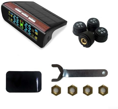Sistema alimentato solare del monitor della gomma dell'automobile con 4 sensori LCD di rilevazione senza fili automatica della temperatura di TPMS