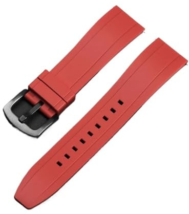 ZythrXLate Vulkanisiertes FKM-Kautschukarmband for 20 mm, 22 mm, 24 mm, Schnellverschluss-Uhrenarmbänder, Kautschukarmband, Tropic-Uhrenarmbänder for Herren für Uhren, Armbänder(Red-Black,22mm)