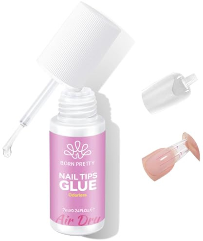 BORN PRETTY Nail Glue for Press On & False Nails, 5s Fast Air Dry | Super strong bonding for press-on, false & acrylic nails. 5s fast air dry, mess-free application. Long-lasting wear.