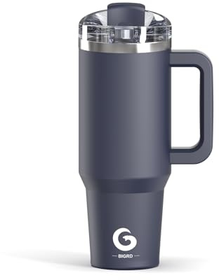 BIGRD Taza Termo Cafe para Llevar Botella Agua Acero Inoxidable 1.2 litro,Water Bottle Conserva el Frío 10 Horas,Vaso Termico Sin BPA,Azul marino