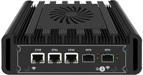 UDPTCP Mini-PC N300 Firewall-Hardware Inte l82599ES 2 x 10GbE SFP+, 3 i226V 2.5GbE LAN OPNsense-Geräte, AES-NI, 2HD, SIM-Kartensteckplatz, M.2 WiFi-Steckplatz, kein RAM, kein SSD