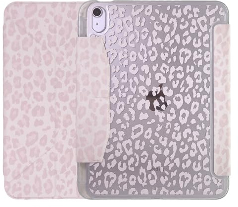 iPad Mini-7 6 (8.3'') 2024 2021 Case, DMaos Magnetic Flip Clousure Foldable Stand Smart Cover with Pen Holder, Leopard Pattern - Pink