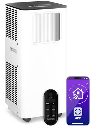 Klarstein Breeze Box Mobile Klimaanlage – 11.000 BTU, Für Räume bis 51 m², 3-in-1: Kühlung, Entfeuchter & Ventilator, Energieeffizienzklasse A, Smart App & Sprachsteuerung, Mit Abluftschlauch, Weiß