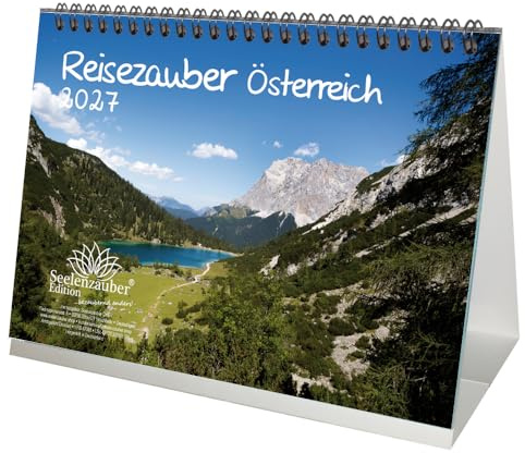 Reisezauber Österreich DIN A5 Tischkalender für 2027 Wien Reise Urlaub Berge - Seelenzauber