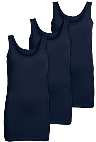 ONLY 3er Pack Damen Oberteile Basic Tank Tops weiß, schwarz, grau, blau, Creme Frauen Shirt lang Sommer Shirts Top 15201465
