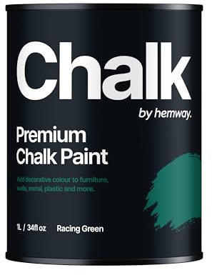 Hemway - Premium Chalk Paint - Racing Green 1 L | Chalky Matt Shabby Chic Finish for Interior Furniture & Walls | Quick Dry & 1 Coat