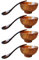 Lot de 4 bols en bois massif de style japonais pour riz, soupe, sauce, café, thé, décoration (4 bols + 4 cuillères)