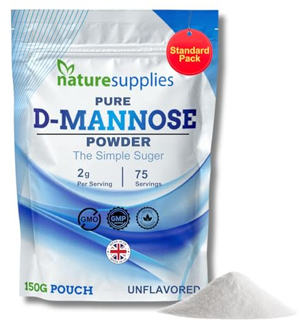 D-Mannose Powder 150g | 100% Pure | Suitable fo Vegans | High Strength | Non GMO & GMP Approved | 75 Servings