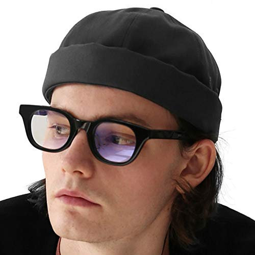 UNDERCONTROL Cappello da Pescatore Senza Visiera da Marinaio Leon con Polsini arrotolati Harbour Senza Visiera Miki Skull Docker Beanie Trawler Tactical Ring cap per Uomo e Donna (Carbone)