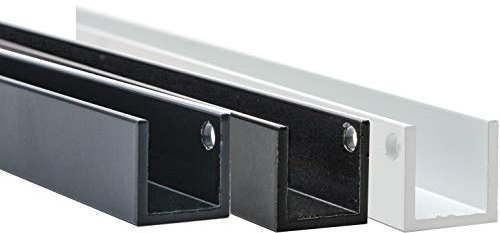 Profilé en U en aluminium revêtu par pulvérisation Gris anthracite RAL 7016 35 x 35 x 35 x 3 mm x 2000 mm