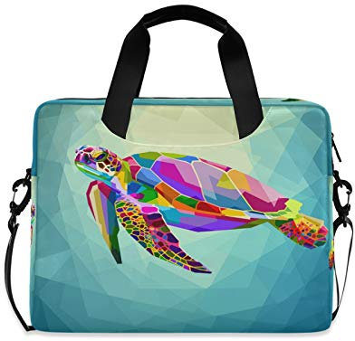 Laptop Bag Turtle Laptop Case Computer Carrying Case 13-15.6 inch Laptop Sleeve Case Polyester Laptop Shoulder Bag Strap Handle Notebook Computer Bag for Boys Girls Women Men