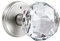 CLCTK Crystal Glass Door Knobs Interior, Premium Bathroom Bedroom Door Knobs with Lock, Satin Nickel Finish