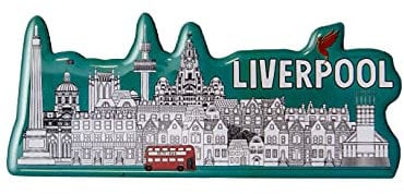 British Union Jack London Sights City Fridge Magnet Manchester Birmingham Newcastle Liverpool (Liverpool Cityscape Long Epoxy)