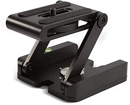 Upgraded Z Flex Tilt Tripod Head, Z-Shaped Tilt Ball Head with Quick Release Plate & Bubble Spirit Level Aluminum Alloy Camera Bracket Compatible with Canon Nikon Sony Camera Tripod Slider Rail