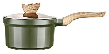 KUCOCOSNEH Pequeña olla de leche olla de sopa antiadherente cacerola mango inducción utensilios de cocina de cerámica 1 Unidades 16 cm