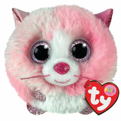 TY - Teeny Puffies Katze Tia - 10 cm 2009129 White/Pink