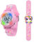 HMJIA 3D Cartoon Design Armbanduhr für Kinder Jungen und Mädchen 3ATM Wasserdicht Kinderuhr mit Wecker/Datum/Stoppuhr/LED (Rosa Einhorn)