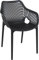 Sedessi Air XL stapelbarer Stuhl - Der hochwertige Gastrostuhl, Gartenstuhl, Terrassenstuhl, Esszimmerstuhl oder Balkonstuhl. Witterungs-, Frost- und UV-beständig. (Black)