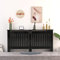 Homemade Deisgn FurnitureHMD High Gloss Black Radiator Cover Vertical Slatted Decorative Cabinet for Bedroom,Living Room,Hallway,Kitchen (Extra Large: W172XD19XH82CM)