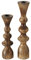 Boltze Kerzenständer Casconda (2-teiliges Set, Kerzenhalter aus Holz, stilvolles Design, Dekoration Esstisch / Kommode, Boho Stil) 2008576