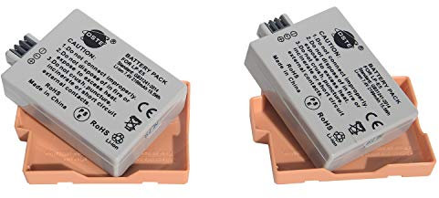 DSTE 2-Pack LP-E5 Rechargeable Li-ion Battery Compatible for Canon EOS 450D 500D 1000D,Kiss F X2 X3,Rebel XS XSi T1i Digital Camera