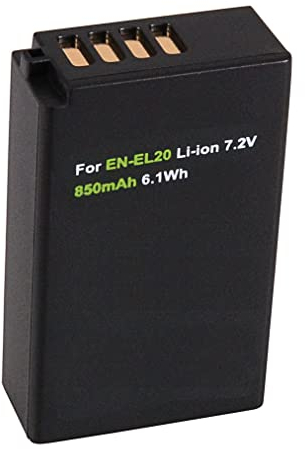 Akku für die Nikon Coolpix P950 und P1000 | kompatibel mit Nikon EN-EL20a / EN-EL20 (850mAh)